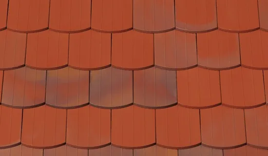 Creaton Kera-Biber Sächsische 15,5×38 — фрагмент покрівлі, колір вугільний випал, синьо-строкатий